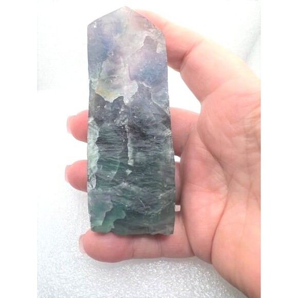 Beautiful Fluorite Point with Raw Edge - Picture 5 of 9